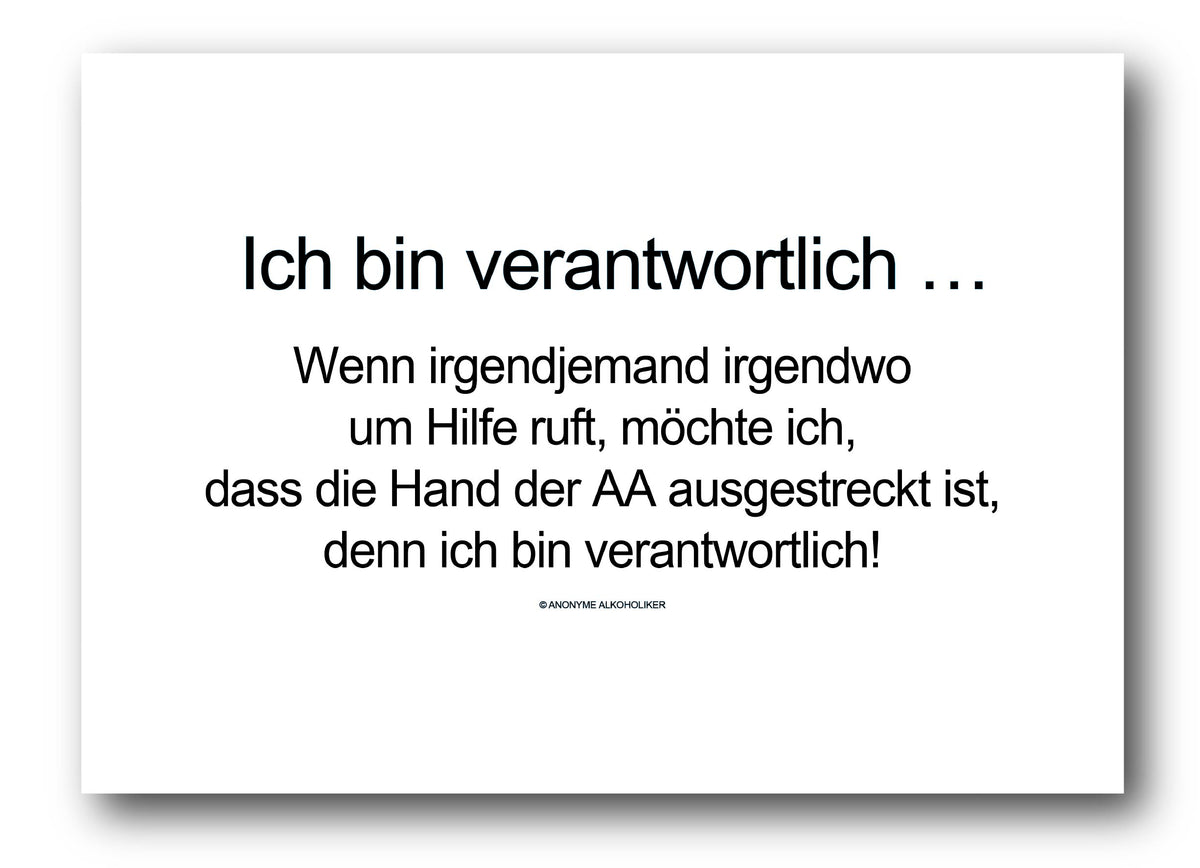 Ich bin verantwortlich, 50 x 70 cm