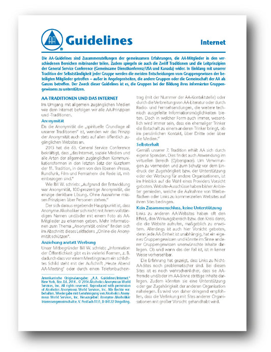 AA Guidelines - Internet