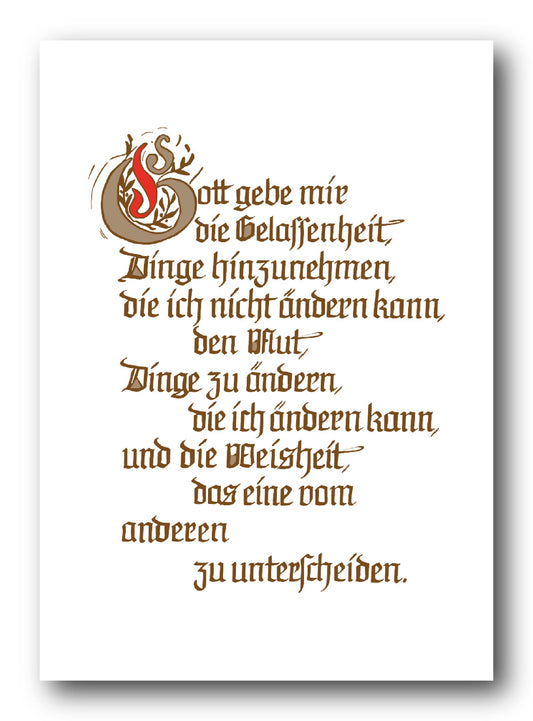 Gelassenheitsspruch A5, dreifarbig