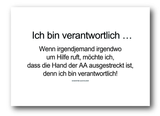 Ich bin verantwortlich, 50 x 70 cm