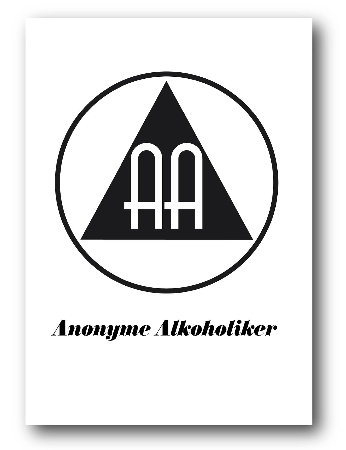 AA-Logo mit Schriftzug „Anonyme Alkoholiker", Papier
