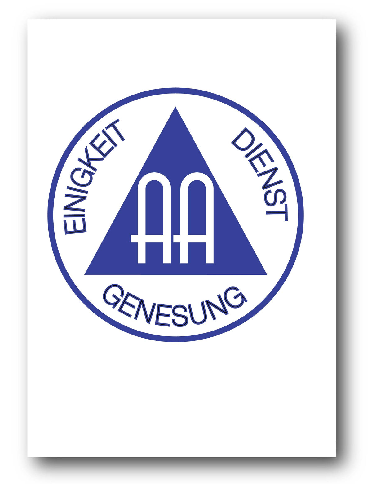 AA-Logo mit Schriftzug „Genesung - Einigkeit - Dienst"