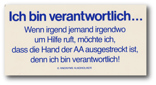Tischaufsteller „Ich bin verantwortlich ..."
